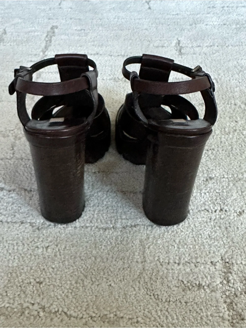 Michael Kors Women's Dark Brown Leather Strappy Sandals Sz 6.5/ 37